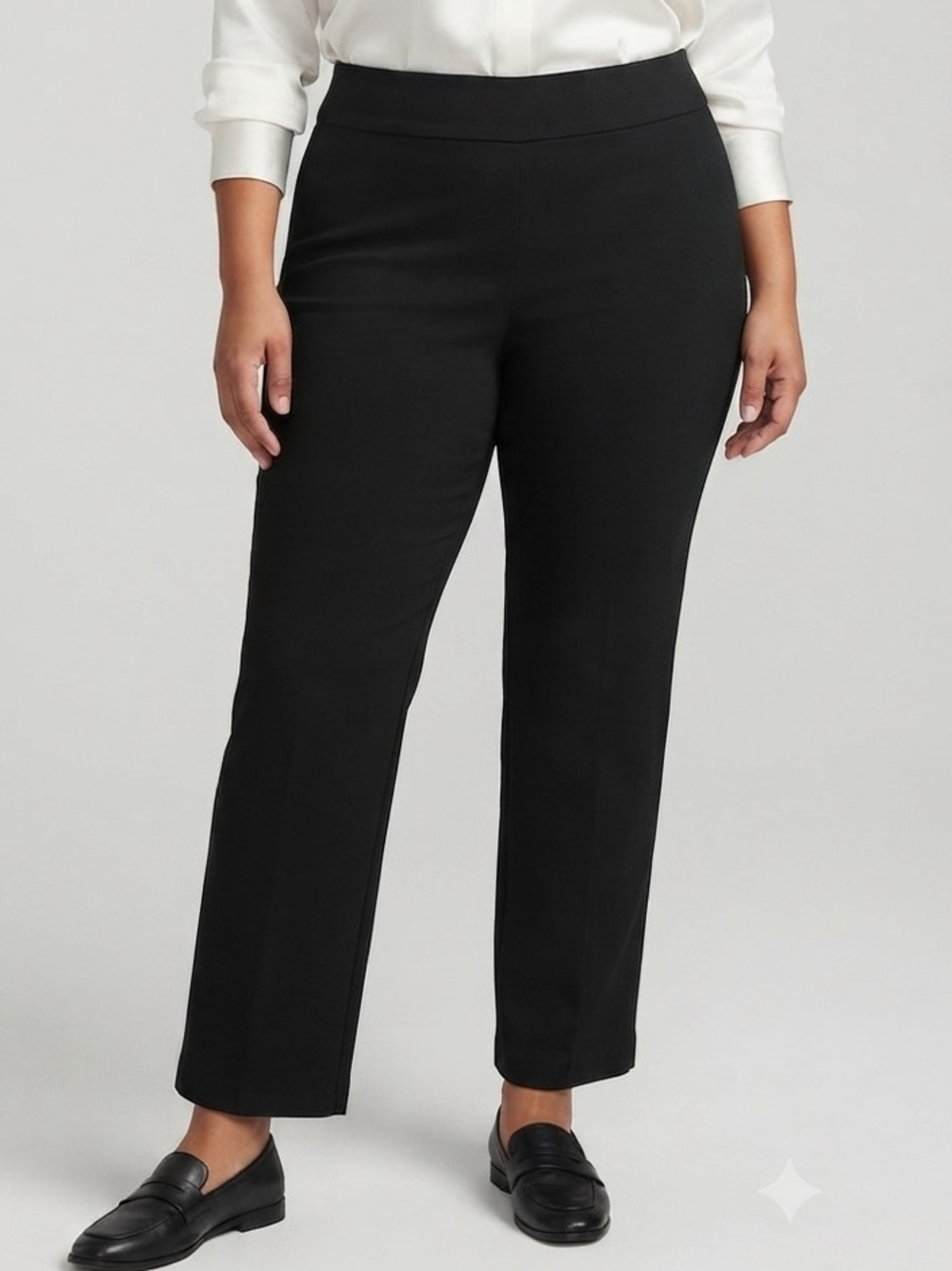 PENNINGTONS Black Straight Leg Pull On Pants size 3X Petite